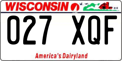WI license plate 027XQF