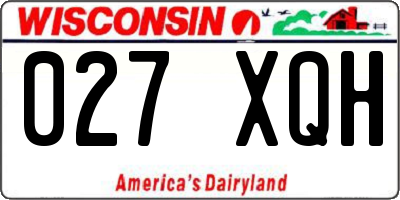 WI license plate 027XQH