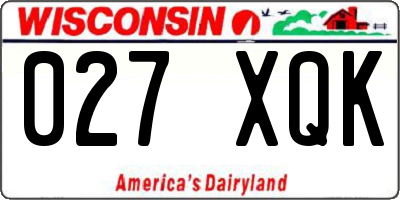 WI license plate 027XQK