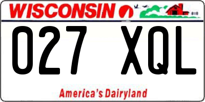 WI license plate 027XQL