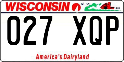 WI license plate 027XQP