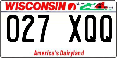 WI license plate 027XQQ