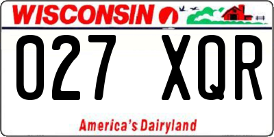 WI license plate 027XQR