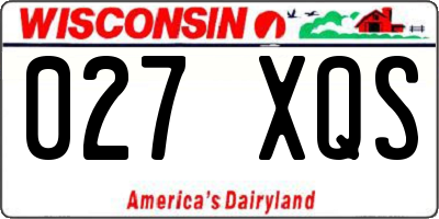 WI license plate 027XQS