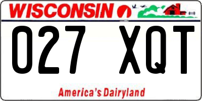 WI license plate 027XQT