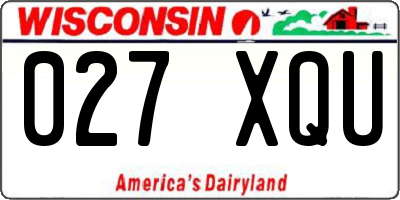 WI license plate 027XQU