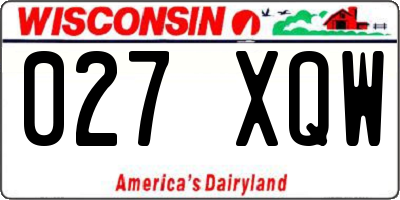 WI license plate 027XQW