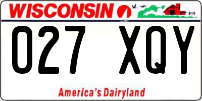 WI license plate 027XQY