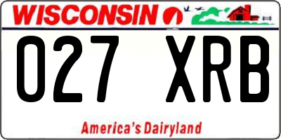 WI license plate 027XRB