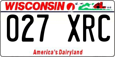 WI license plate 027XRC