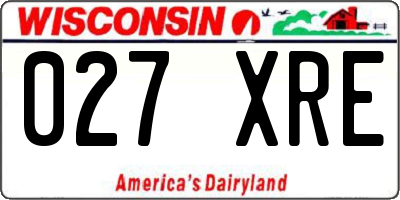 WI license plate 027XRE