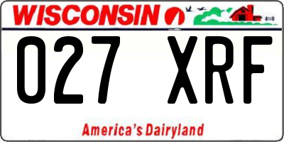 WI license plate 027XRF