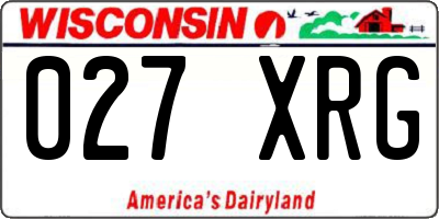 WI license plate 027XRG