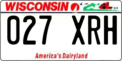 WI license plate 027XRH