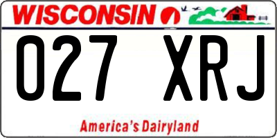 WI license plate 027XRJ