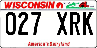 WI license plate 027XRK