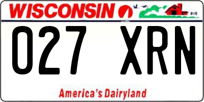 WI license plate 027XRN