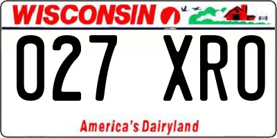 WI license plate 027XRO