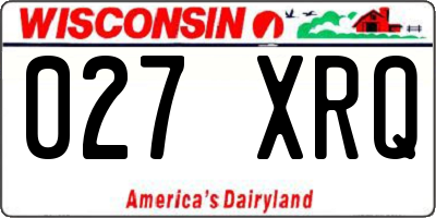WI license plate 027XRQ