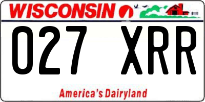 WI license plate 027XRR