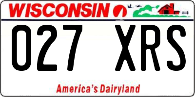WI license plate 027XRS