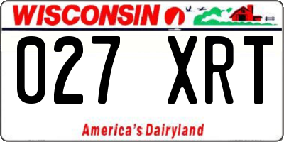 WI license plate 027XRT