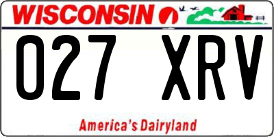 WI license plate 027XRV
