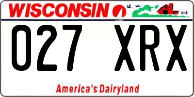 WI license plate 027XRX