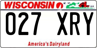 WI license plate 027XRY