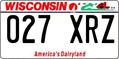 WI license plate 027XRZ