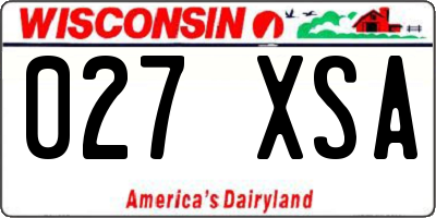 WI license plate 027XSA