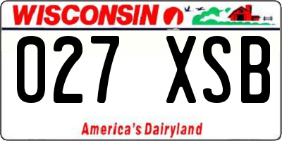 WI license plate 027XSB