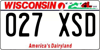 WI license plate 027XSD