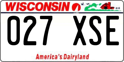 WI license plate 027XSE
