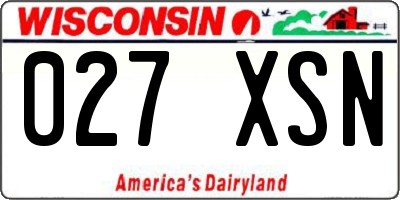 WI license plate 027XSN