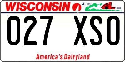 WI license plate 027XSO