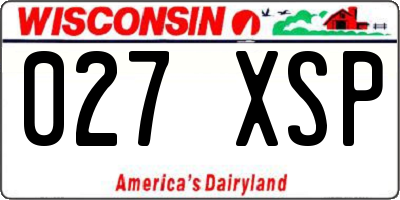 WI license plate 027XSP