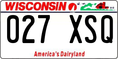 WI license plate 027XSQ