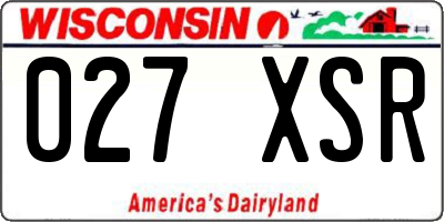 WI license plate 027XSR