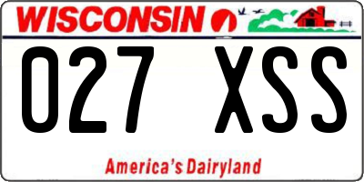 WI license plate 027XSS