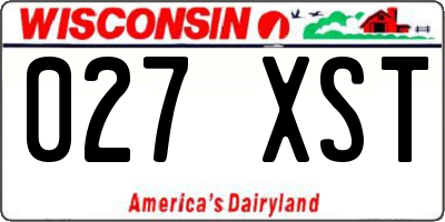 WI license plate 027XST
