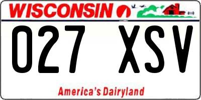 WI license plate 027XSV