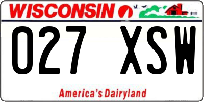 WI license plate 027XSW