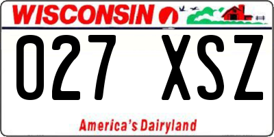 WI license plate 027XSZ