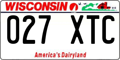 WI license plate 027XTC