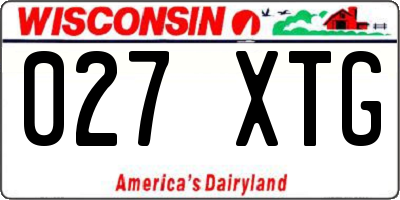 WI license plate 027XTG