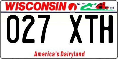 WI license plate 027XTH