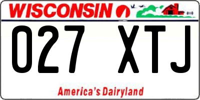 WI license plate 027XTJ