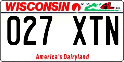 WI license plate 027XTN