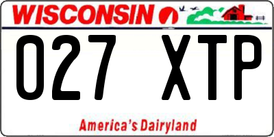WI license plate 027XTP